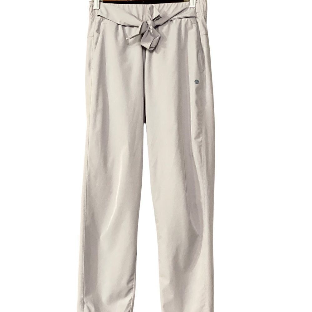 Apana Putty Grey Paperbag High Waist Belted Pants - Picture 4 of 8
